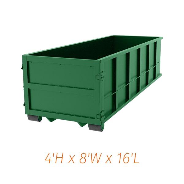 15 yard dumpsters are commonly used for construction waste disposal